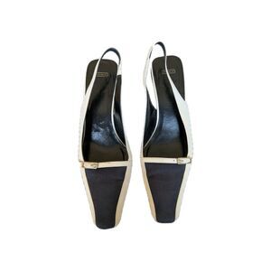 Coach Vintage Navy And Cream Slingbacks Quiet Luxury Nautical 8.5